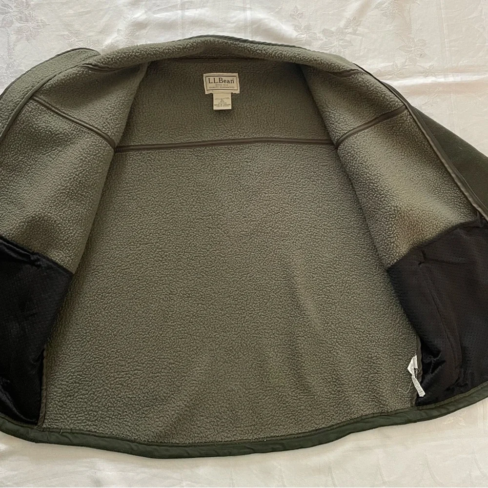 Vintage LL BEAN Mens Fleece Jacket XL Full Zip Hunter Green Outdoors Hiking - Picture 3 of 11